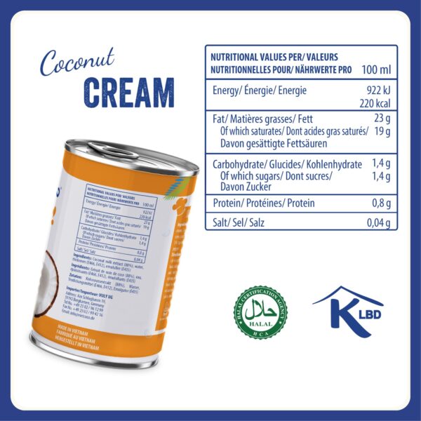 Coconut Cream 22-24% Fat 400Ml Can - Image 2