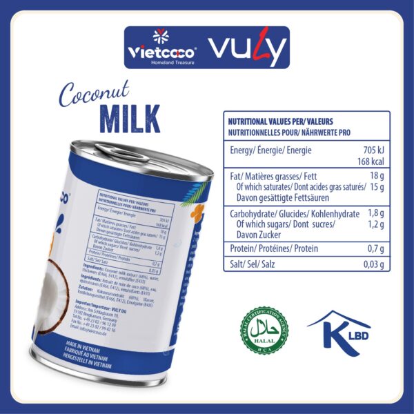 Coconut Milk 17-19% Fat400Ml Can - Image 5