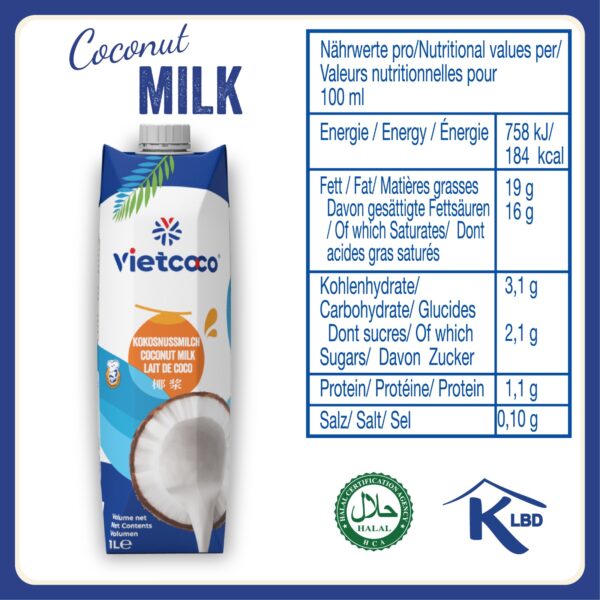 Coconut Milk 17-19% Fat 1L - Image 7