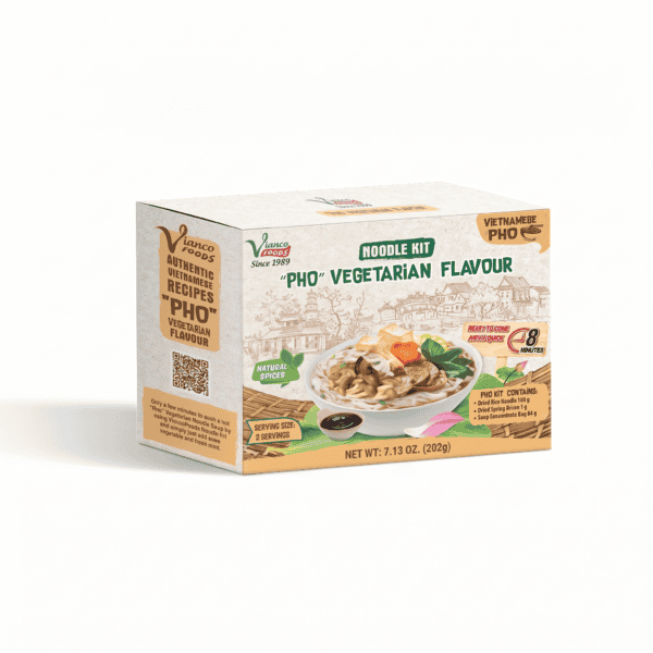 Pho Vegetarian Noodle Kit 202gr 30 bags x carton - size 2 packs