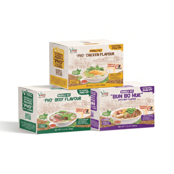 Noodle Kit - Mixed flavours (Beef Pho, Chicken Pho, Bun Bo Hue) - 30 bags