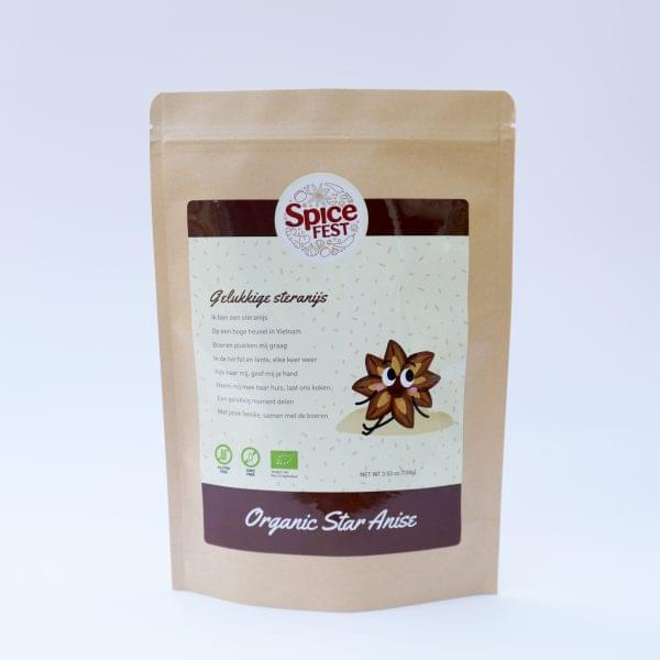 ORGANIC STAR ANISE WHOLE - 100G SPICE FEST - Organic star anise whole, Vietnamese ground star anise seeds, 100% natural star anise. Non GMO